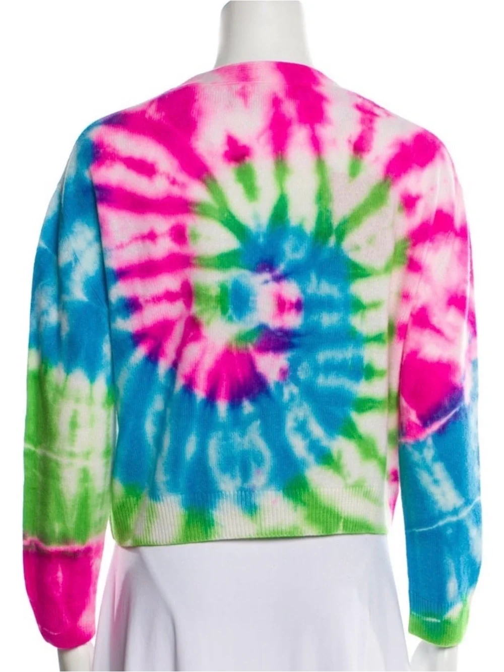 Elder Statesman Neon Tie Dye Cashmere Cardigan